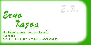 erno kajos business card